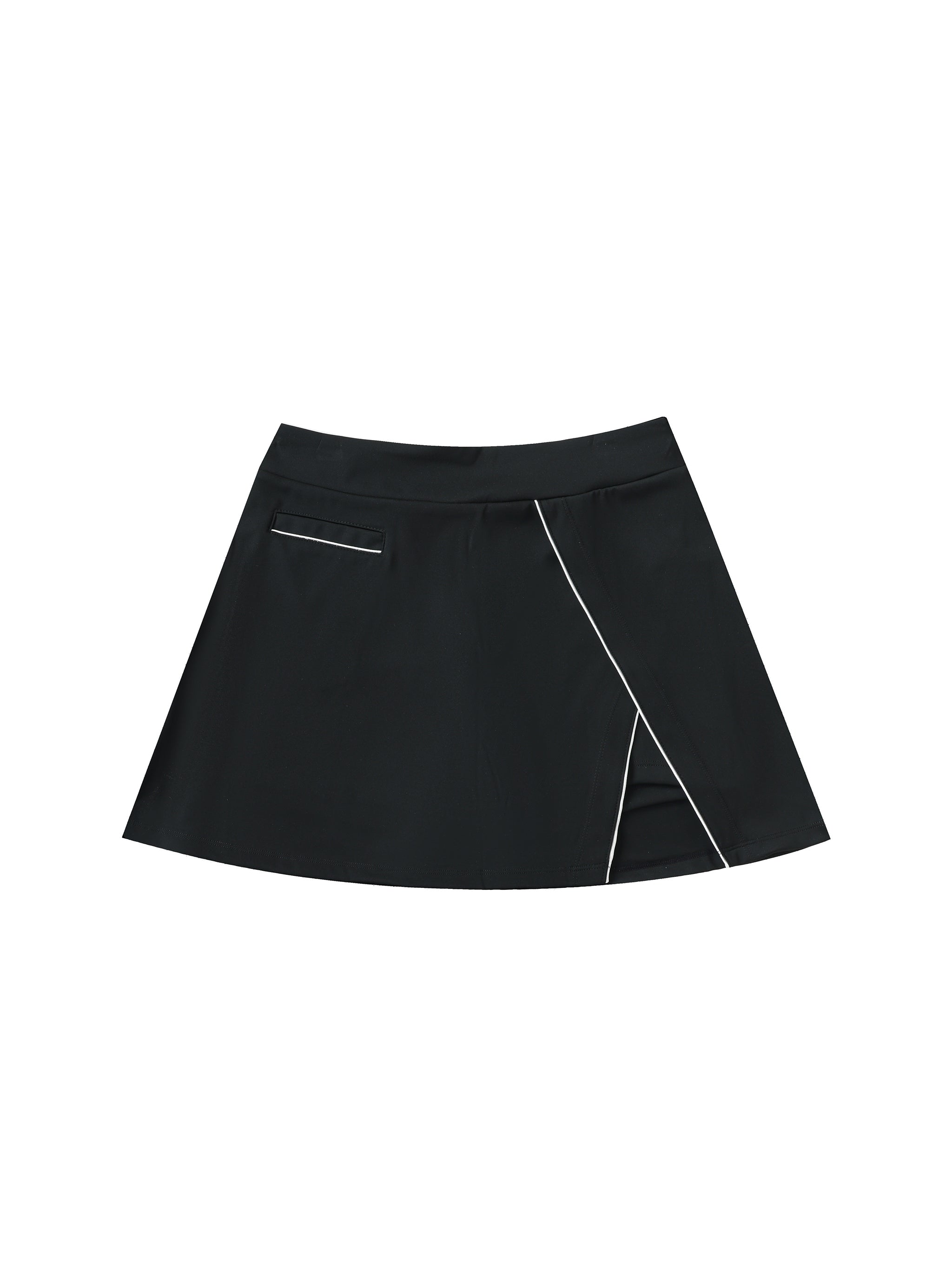 High-Waist Pocketed A-Line Skirt